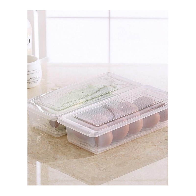 冰箱收纳盒食物冷藏冷冻保鲜盒厨房沥水储物盒鱼盒微波炉解冻盒子