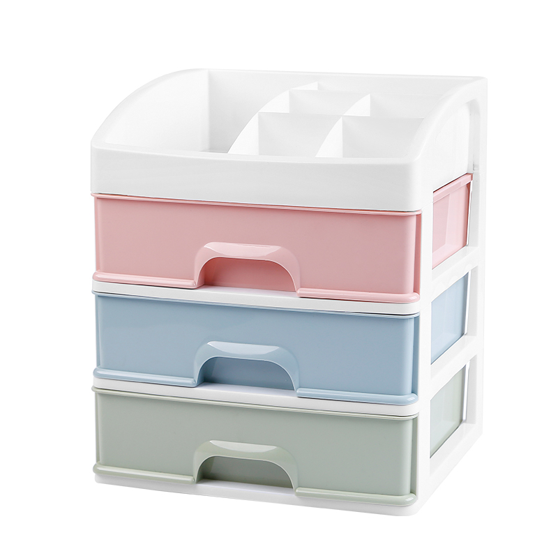 首饰桌面置物架透明塑料家用抽屉式小号化妆品桌面储存盒创意化妆收纳盒