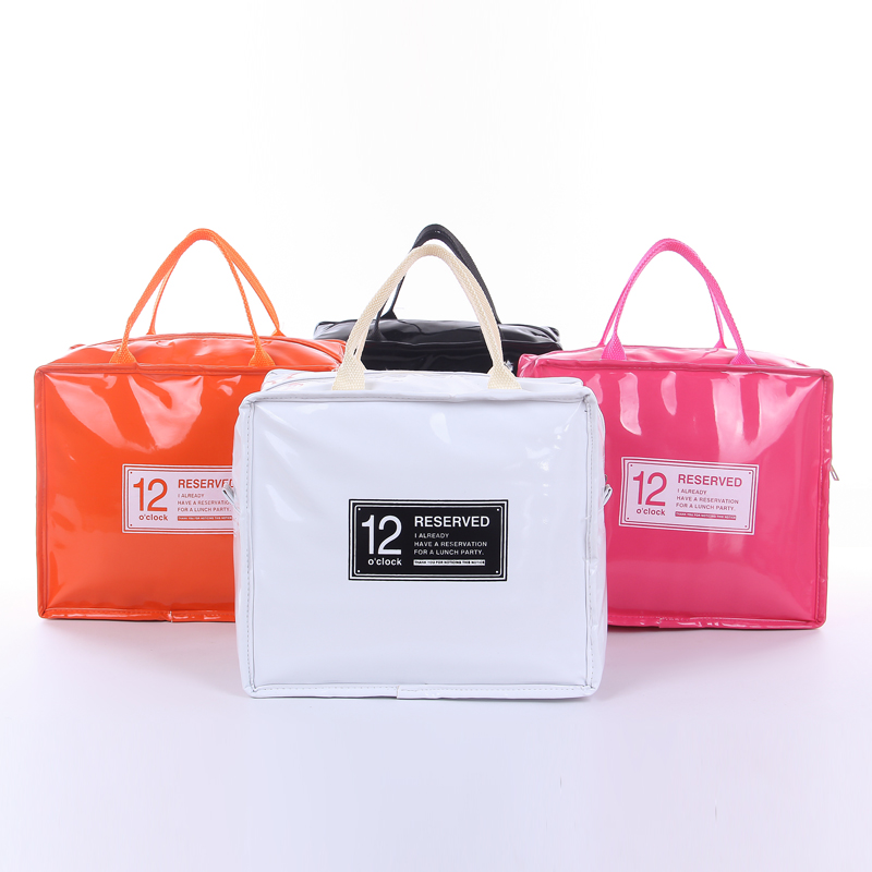 韩国小清新PU保温包防水便携保温手提袋饭盒袋大容量便当包
