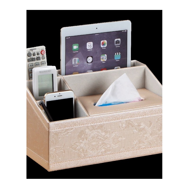床头柜放遥控器手机收纳盒钥匙玄关简约创意抽纸结实耐用防水耐脏