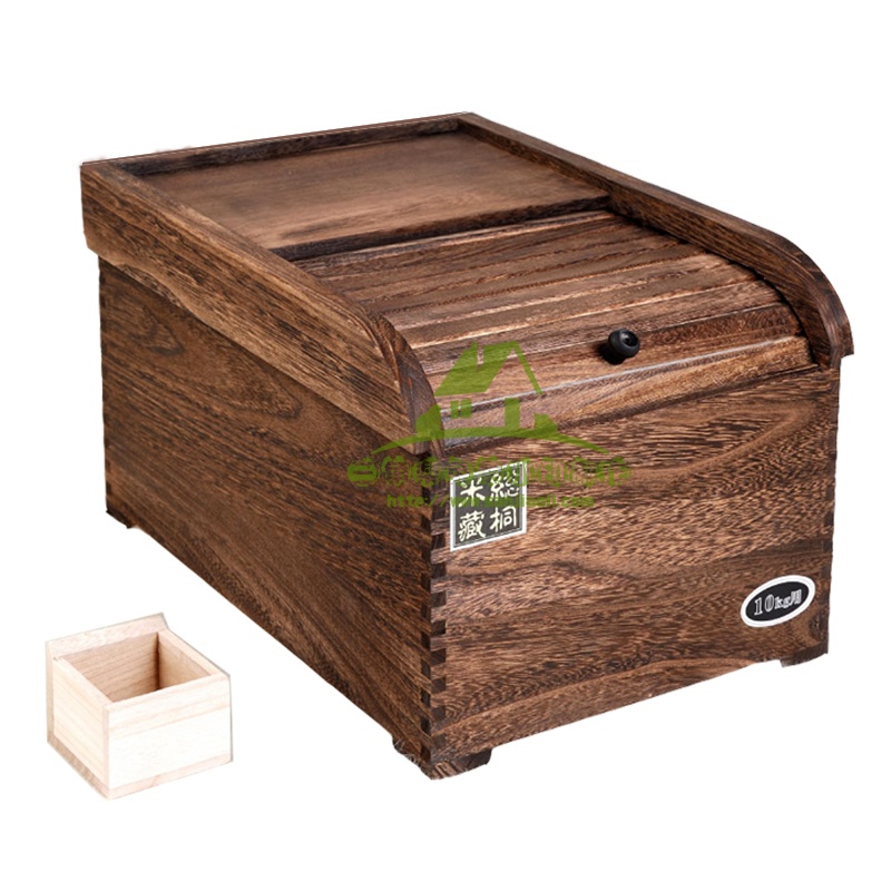 新款实木质储米箱装米桶盒子5 10kg放米缸面箱家用小号20 30 40斤防虫收纳桶收纳盒