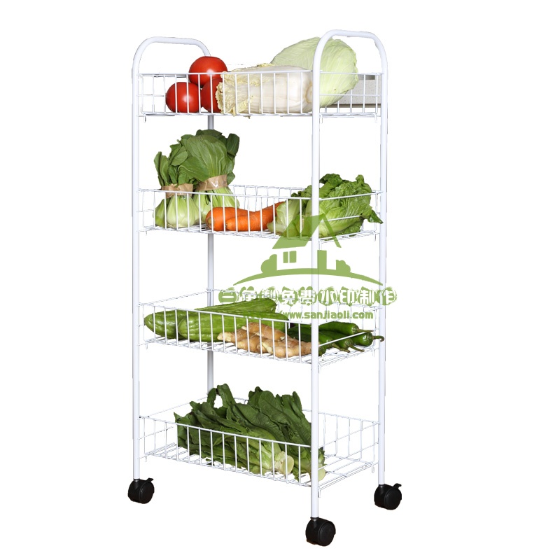 新款菜架子多层水果蔬菜收纳架厨房果蔬收纳筐家用可移动小推车置物架收纳层架