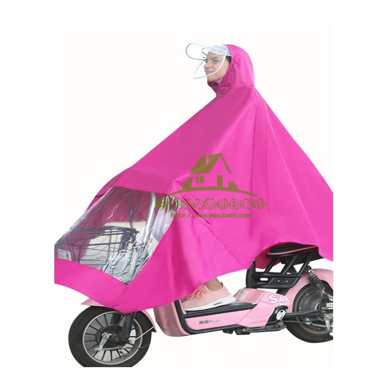 新款雨衣电动车摩托车面罩骑行成人单人男女士加大加厚雨披电瓶车雨衣