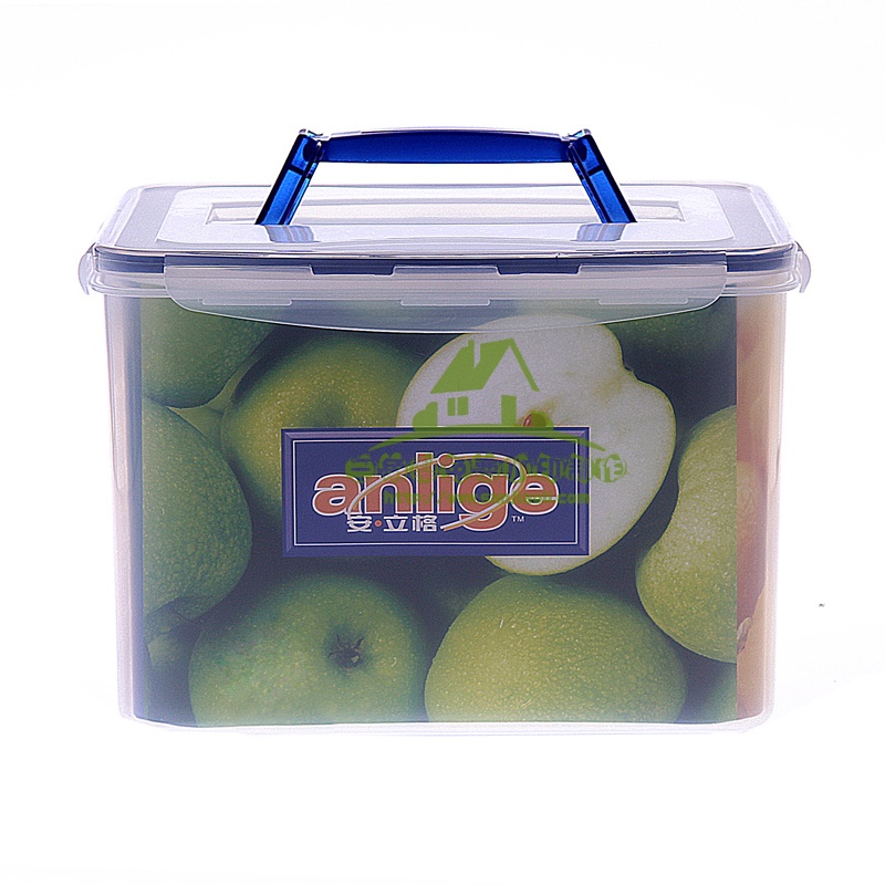 新款大号手提保鲜盒长方形防潮箱谷物杂粮盒塑料箱米桶冰箱收纳密封箱