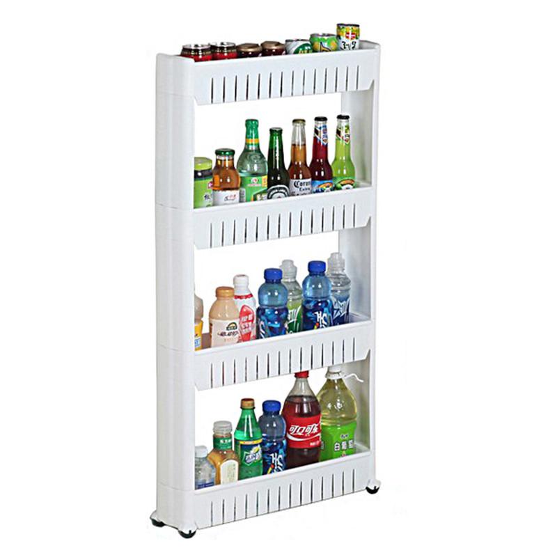创意夹缝置物架可移动厨房落地冰箱侧边杂物挂架