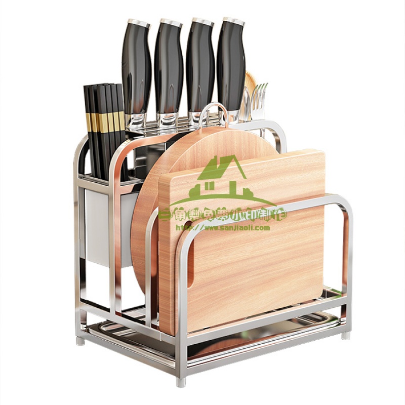 新款不锈钢刀架置物架砧板架菜板架放刀具的架子筷子架厨房用品沥水架收纳层架置物架