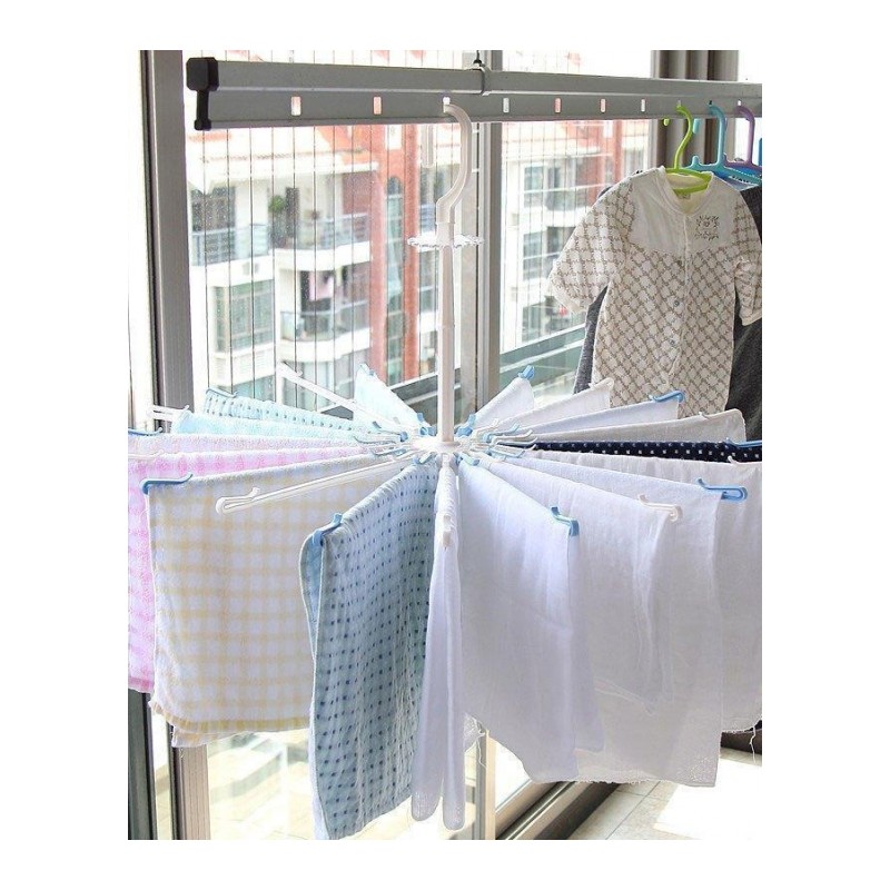 家庭晾晒伞形尿布架家用塑料毛巾晾晒架儿宝宝婴儿尿布晾衣架一架多用多功能生活日用洗晒用品衣架