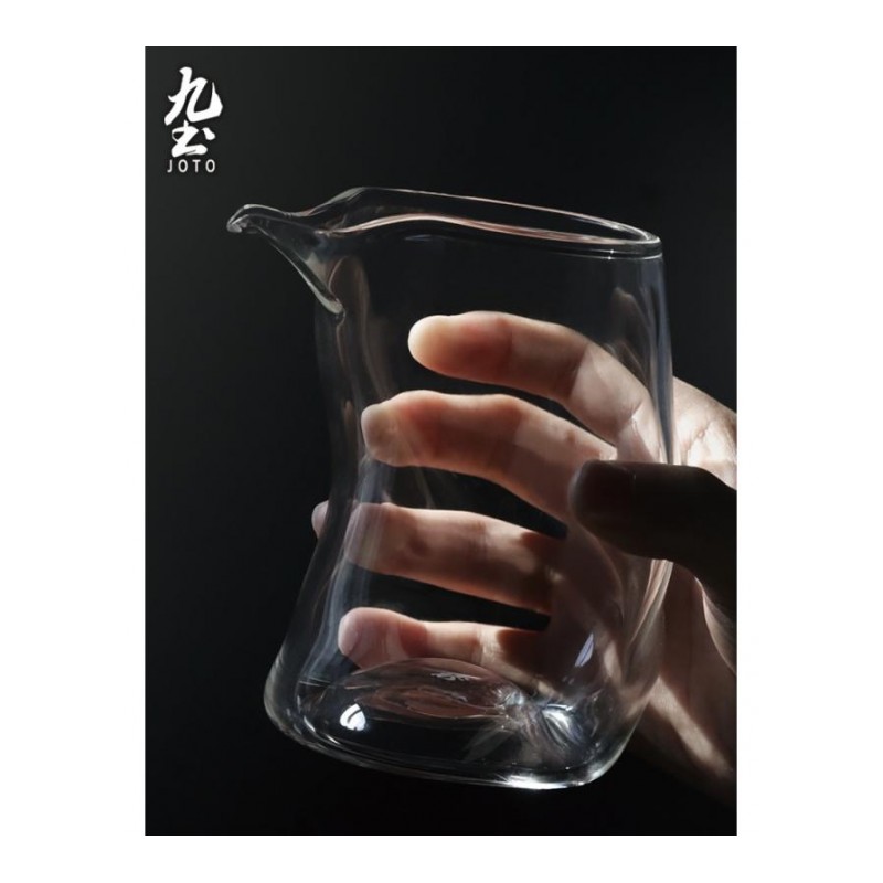 日式手工玻璃公道杯锤纹透明公杯加厚匀杯耐热茶海功夫茶具分茶器