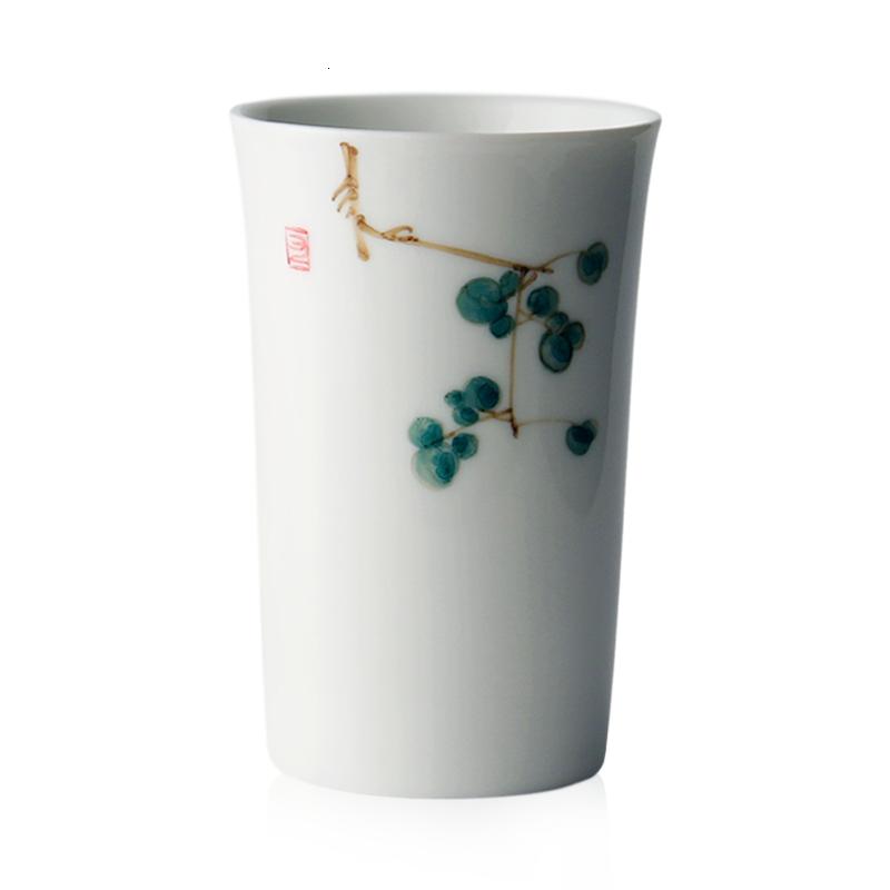 手工白瓷彩绘陶瓷杯家用水杯茶杯情侣对杯日式茶杯女茶杯定制