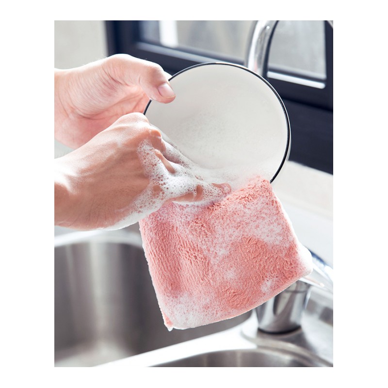 吸水洗碗布厨房清洁布毛巾10条加厚不沾油不毛抹布擦手巾