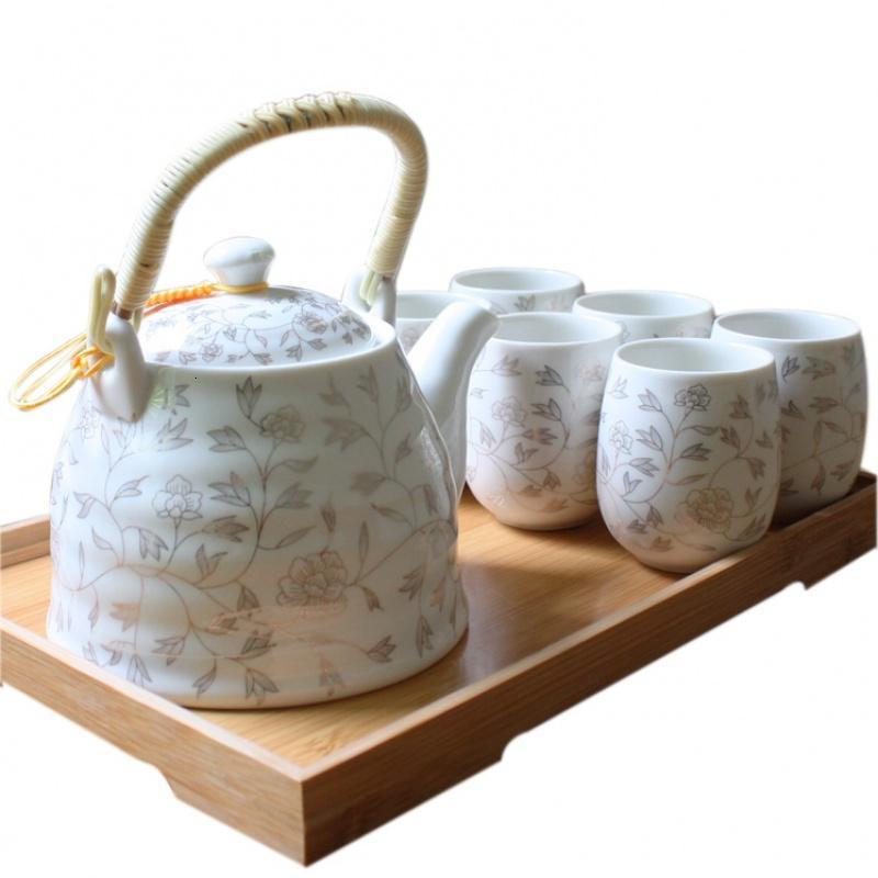 送竹托景德镇陶瓷茶具套装家用整套功夫现代简约茶壶茶杯茶盘