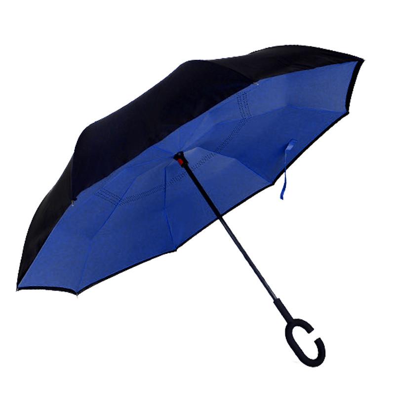 免持式双层C型反向伞广告站立雨伞汽车伞折叠伞 晴雨伞 太阳反折伞