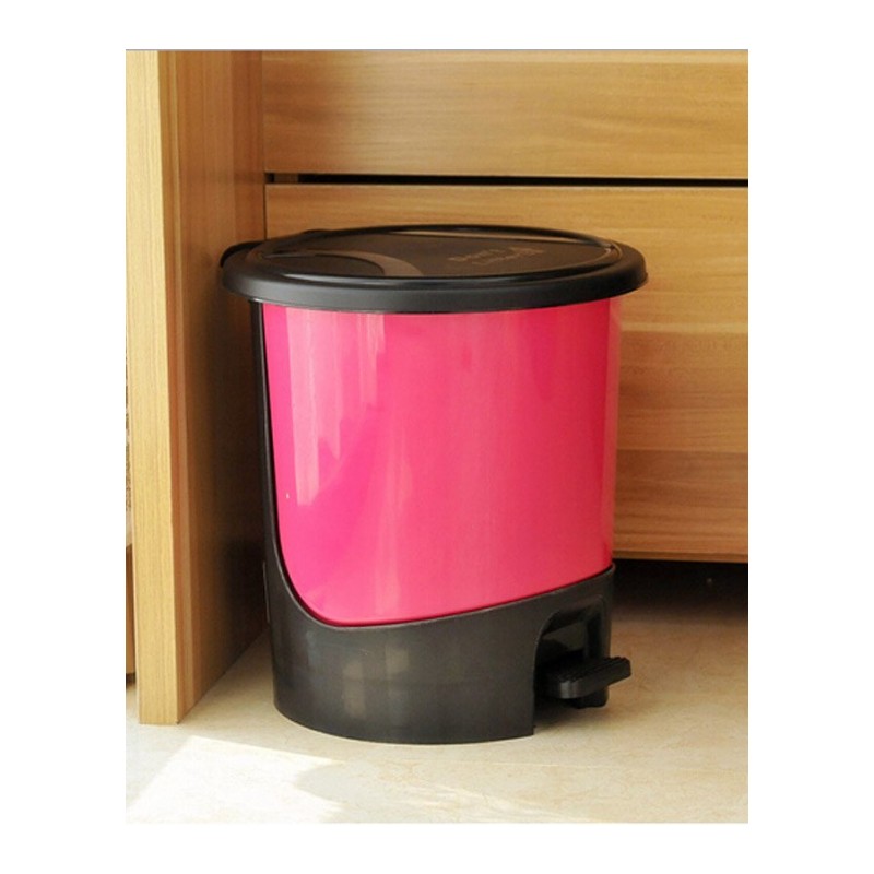 普润 5.5L脚踏式环保垃圾桶/卫生桶-