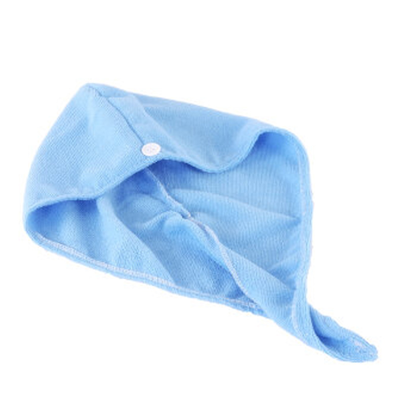 (2个装) 浴巾帽 韩版纯色吸水干帽 蓝色