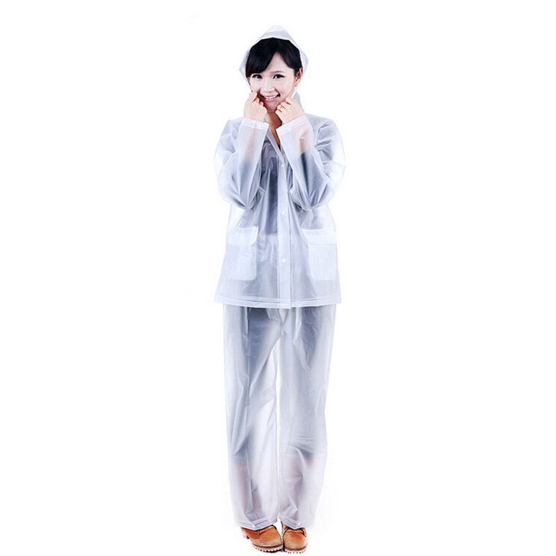 普润 纯色分体式雨衣雨裤套装-L码 白色