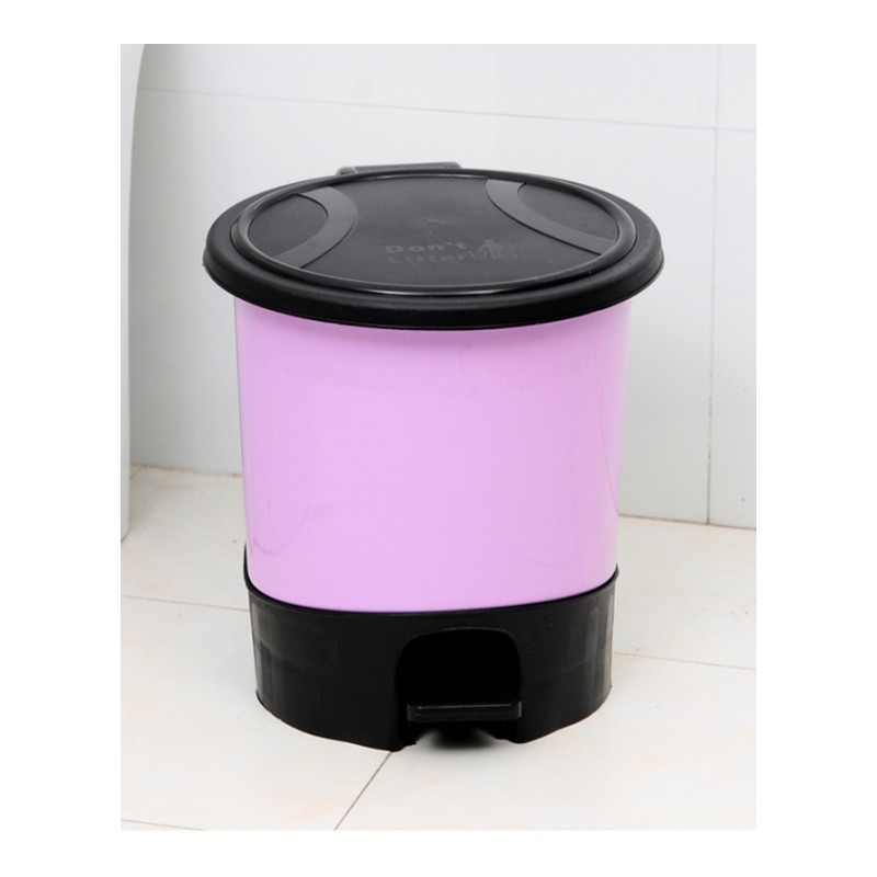 垃圾桶 普润 5.5L脚踏式环保垃圾桶/卫生桶--紫色