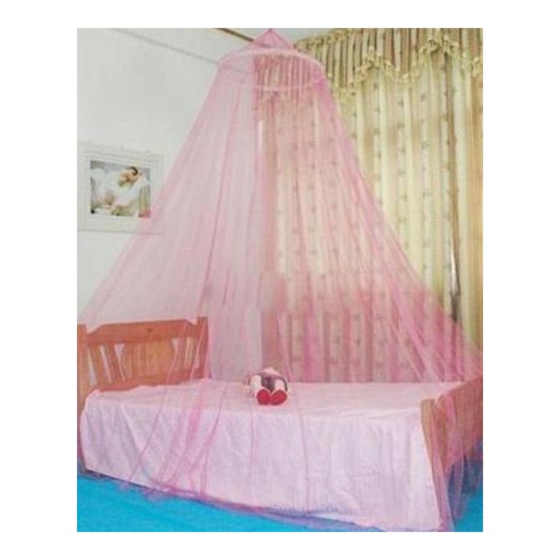 蚊帐 优质加密圆顶顶蚊帐-粉色(1.5-1.8米床通用)