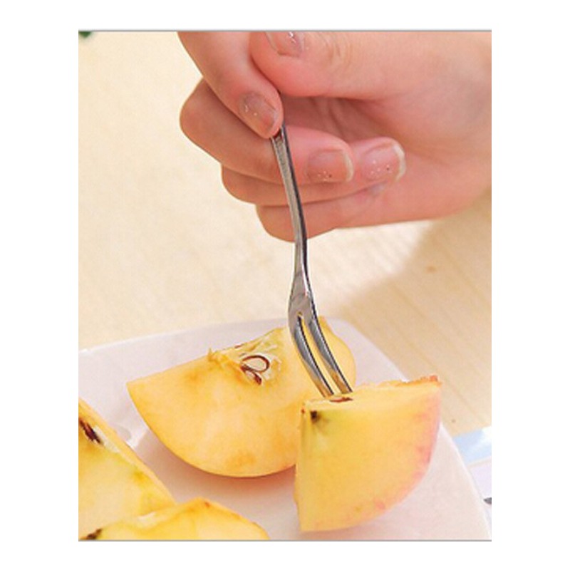 水果叉 不锈钢西餐具甜品叉 便携儿童叉 厨房用品创意（10个装）