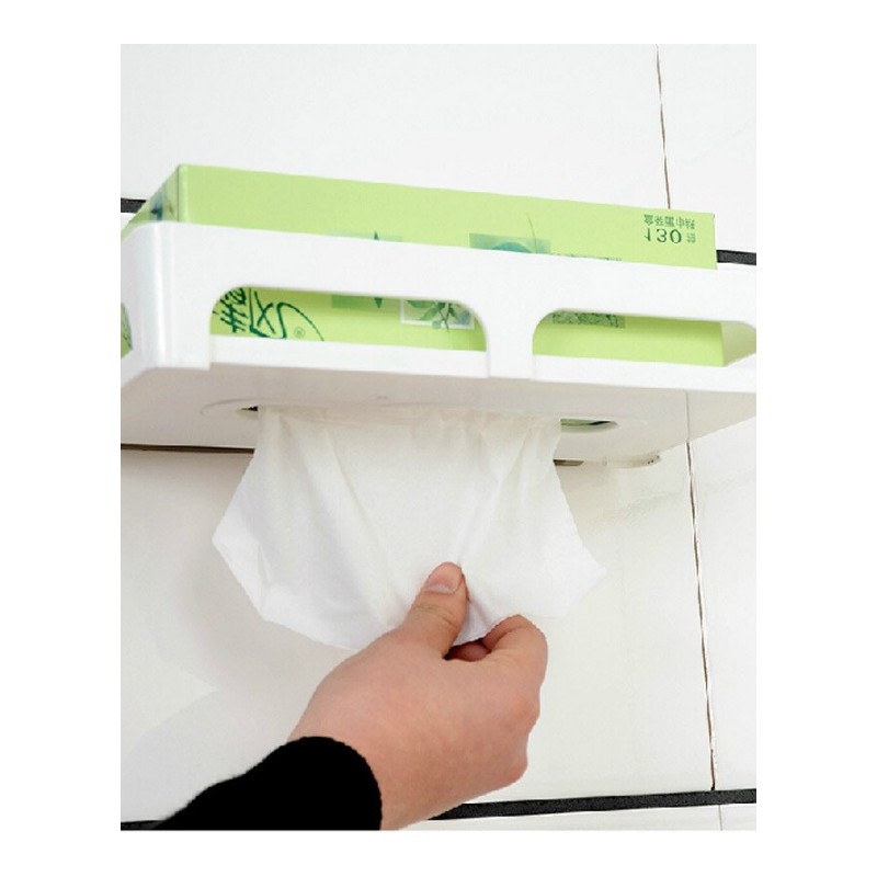 强力吸盘长方形厕所纸巾盒塑料