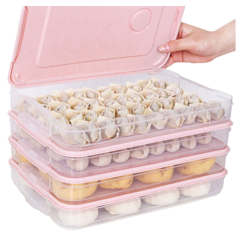 冰箱饺子盒冻饺子托盘冻水饺馄饨放鸡蛋食物保鲜收纳盒多层家用简约家居器皿保鲜盒家用
