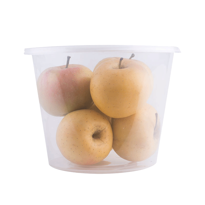 透明塑料一次性餐盒外卖打包盒水果便当快餐饭盒子汤碗圆形带盖子通用简约饭盒便当盒商用