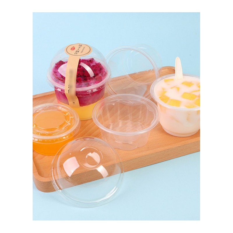 双皮奶杯酸奶布丁杯盒子一次性带盖透明酱塑料果冻杯碗加厚通用简约 家居器皿饭盒便当盒商用