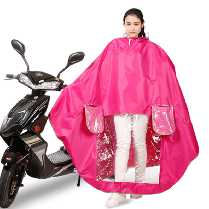 电动车雨衣头盔双帽檐电瓶摩托小自行车面罩雨披男女成人加大生活日用晴雨用具雨披雨衣