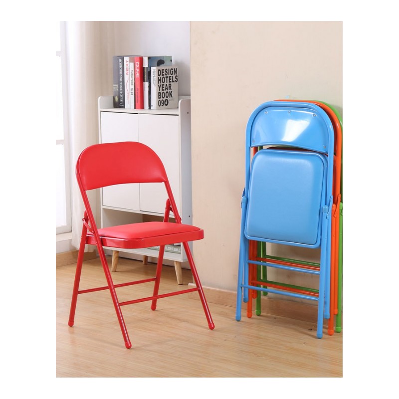 简易凳子靠背椅家用折叠椅子便携办公椅会议椅电脑椅座椅培训椅子家用生活日用