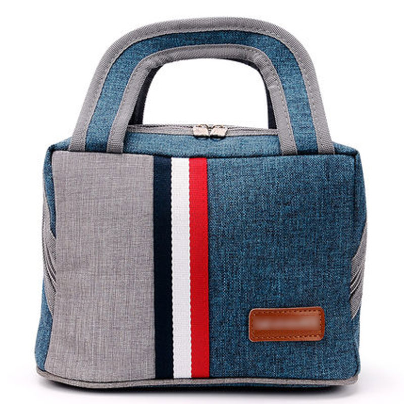 饭盒袋手提包加厚便当包午餐袋子圆形手拎带饭包简约现活日用 收纳用品收纳包