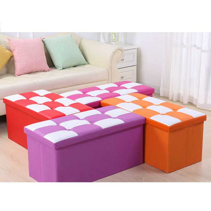 长方形收纳凳储物凳子可坐人沙折叠衣物收纳储物换鞋凳创意简约家居家用收纳用品
