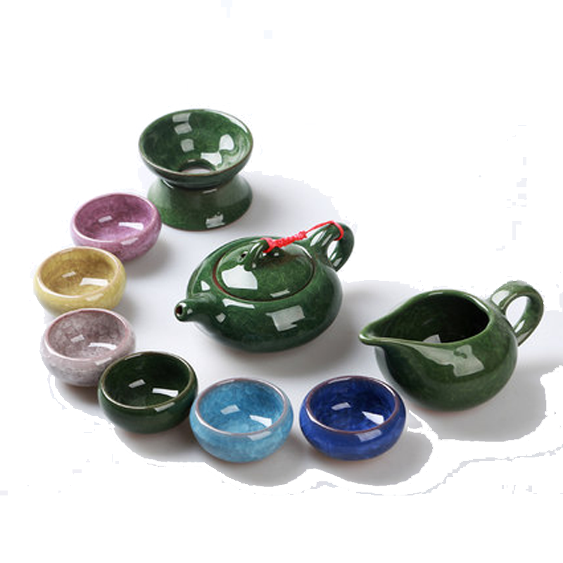 陶瓷功夫茶具套装家用茶杯简约办公实木小茶盘抽屉式茶台整套创意简约生活日用家居用品水具