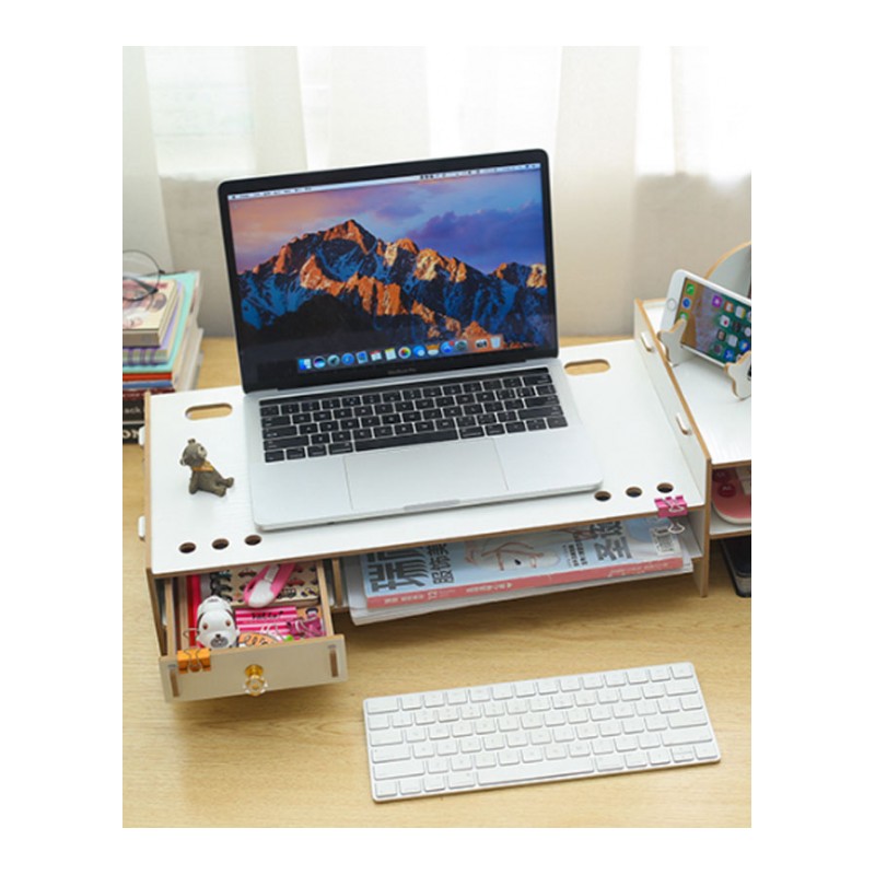 笔记本电脑增高架办公室桌面收纳盒显示器增高架一体机架键盘收纳生活日用收纳用品收纳盒