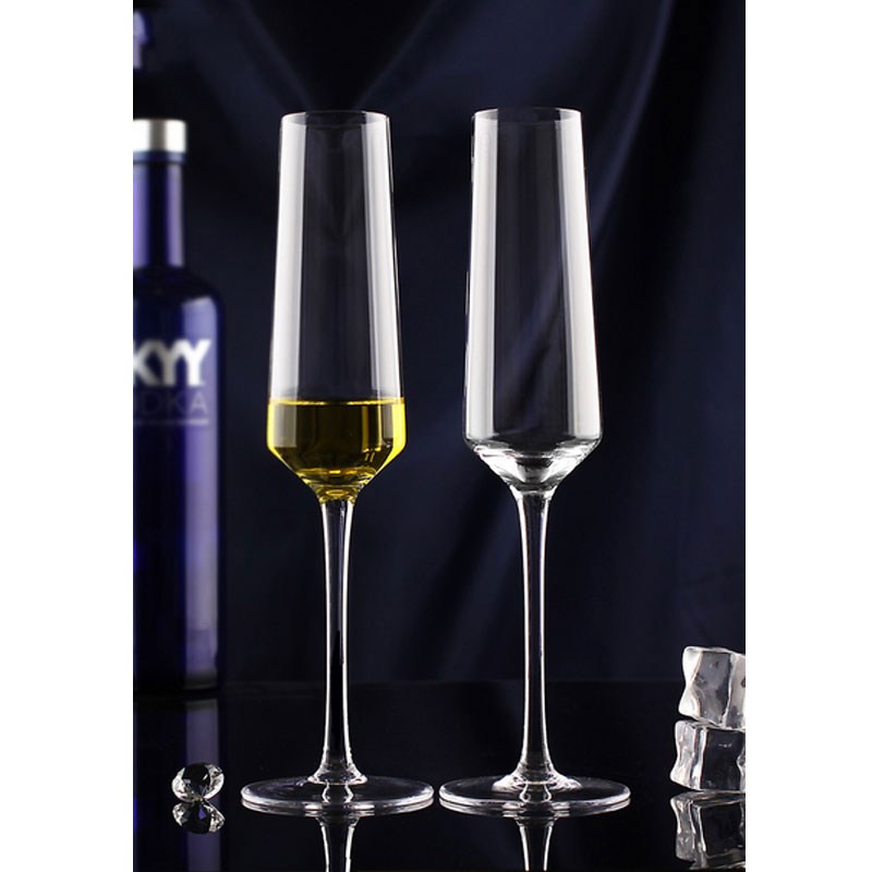 水晶玻璃红酒杯香槟杯气泡酒杯高脚杯子水杯通用简约便携 家居器皿 水具水杯