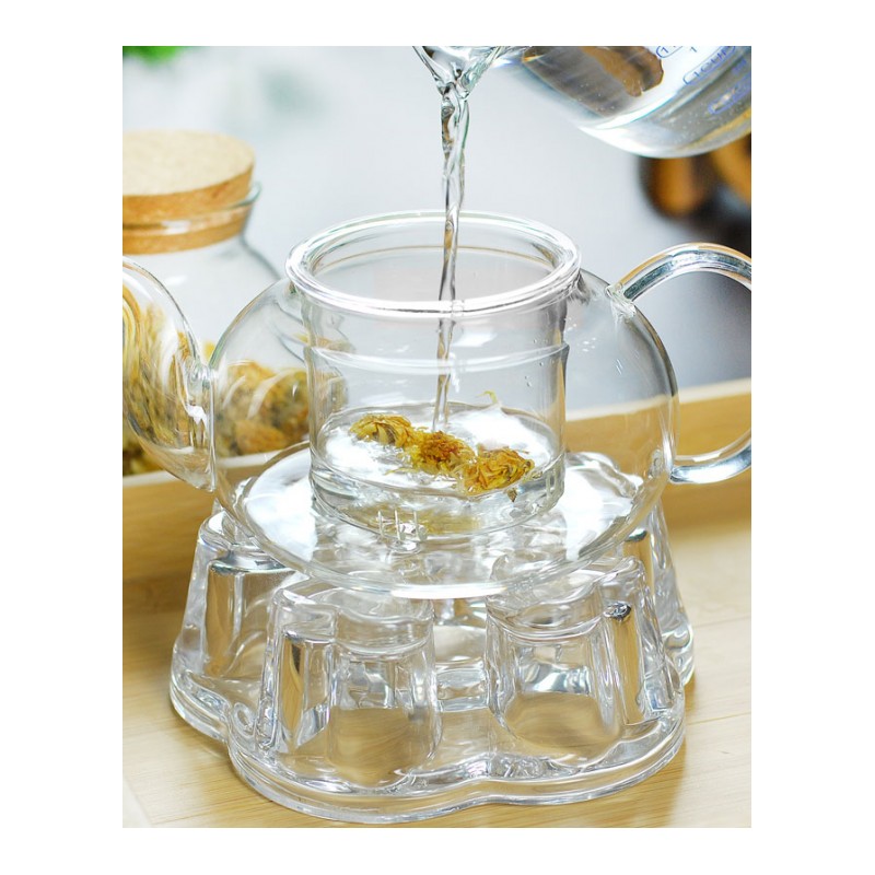 过滤玻璃茶壶家用泡茶壶小号花茶壶玻璃水壶茶具煮冲茶器创意简约家居家用水具水杯