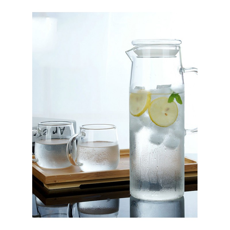 玻璃冷水壶大容量凉水壶扎壶晾水壶果汁壶套装简约现活日用家居器皿 水具水杯
