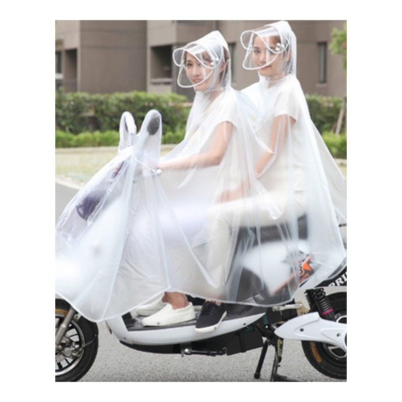 双人摩托车电动自行车母子透明雨衣成人男女雨披生活日用晴雨用具雨披雨衣