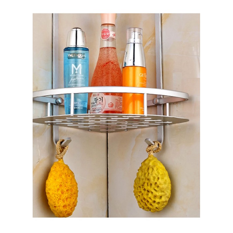 浴室置物架墙上壁挂洗漱台厕所卫生间洗手间免打孔三角架卫浴收纳创意简约家居家用收纳层架