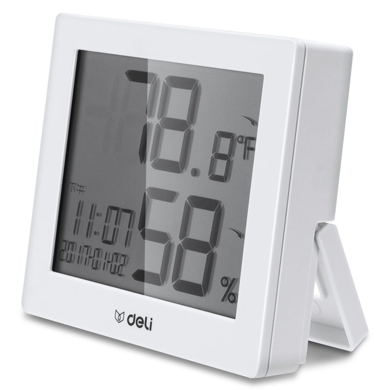 得力温度计室内家用婴儿房温湿度计高精度壁挂式湿度计儿童温度计
