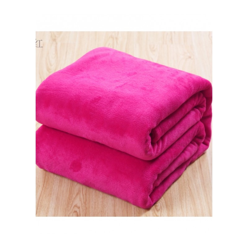 四季珊瑚绒毯子法兰绒纯色毛毯薄儿童毯床单人空毯包邮可印logo