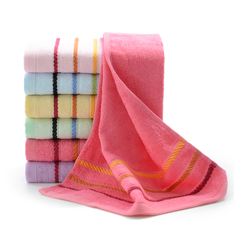 [六条装]竹炭竹浆纤维洗脸巾比家用纯棉大毛巾柔软吸水洁面巾