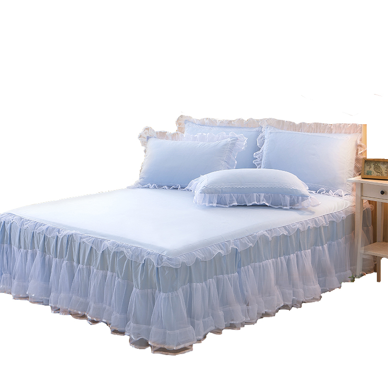 韩式蕾丝床裙单件公主夹棉床罩加厚床上用品床套1.5/1.8米保护套