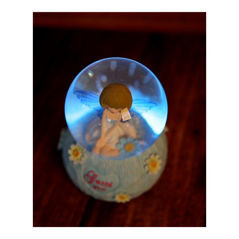 喷雪带灯旋转花仙子音乐盒水晶球 送儿童女生 生日 礼品水球