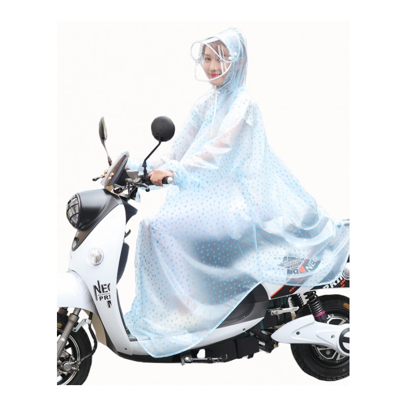 时尚韩国透明单人有袖电瓶车摩托车雨披电动自行车成人带袖女雨衣