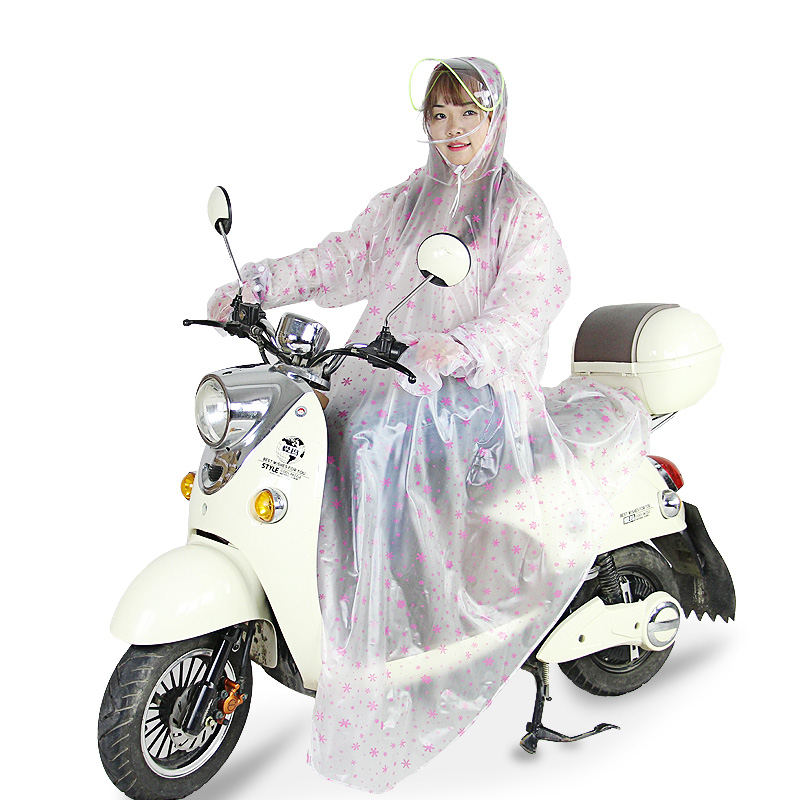 雨衣带袖子电瓶车电动车骑行加厚单人透明自行车摩托车雨披带袖
