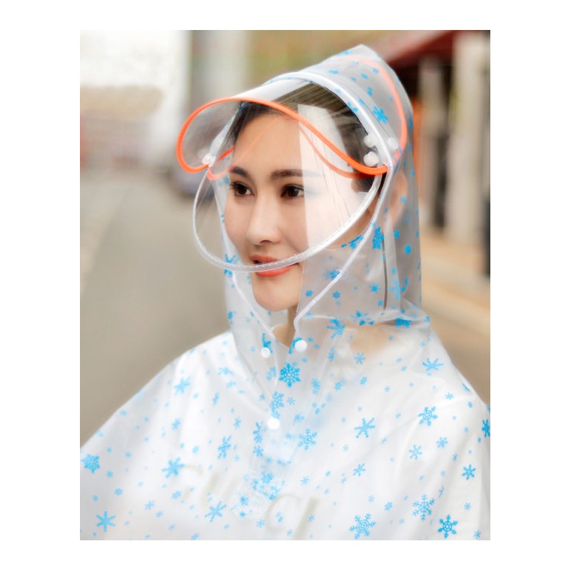 单人雨衣电瓶车电动自行车骑行摩托车成人女韩国时尚透明雨披防水