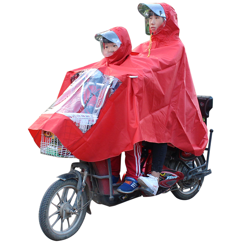 母子双人成人儿童幼儿园牛津布雨衣摩托车电动自行车电瓶车雨披