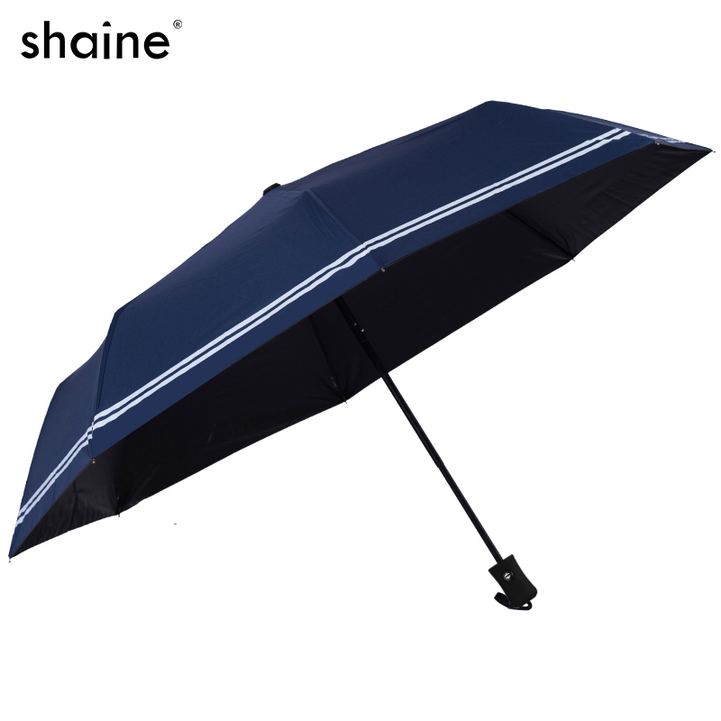 小清新条纹遮阳太阳伞全自动折叠伞黑胶防晒伞学生男女通用晴雨伞