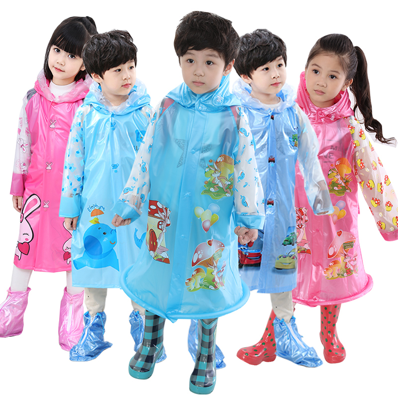 儿童雨衣男童幼儿园雨鞋套装小孩小学生防水女童宝宝带书包位雨披
