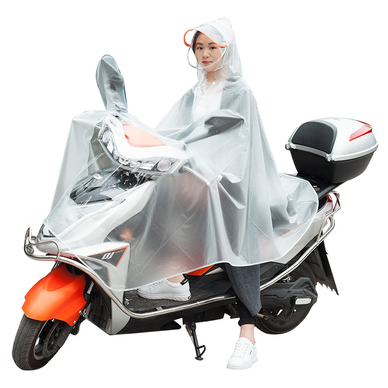 雨衣电瓶车单人骑行电动自行摩托车雨衣男女成人韩国时尚透明雨披