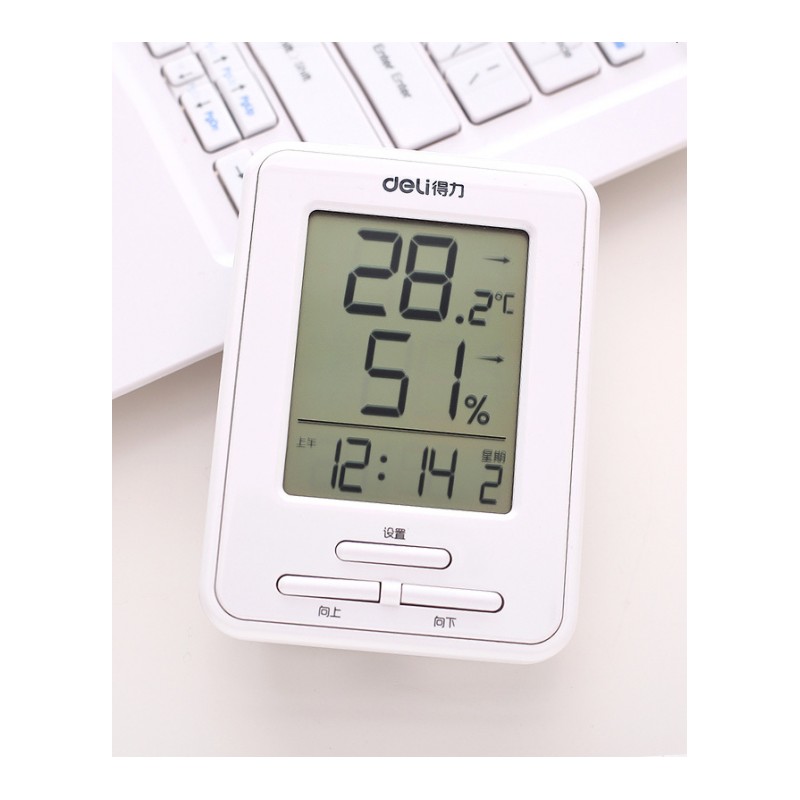 电子温湿度计 家用办公室内电子温湿度计 带闹钟桌面温度计